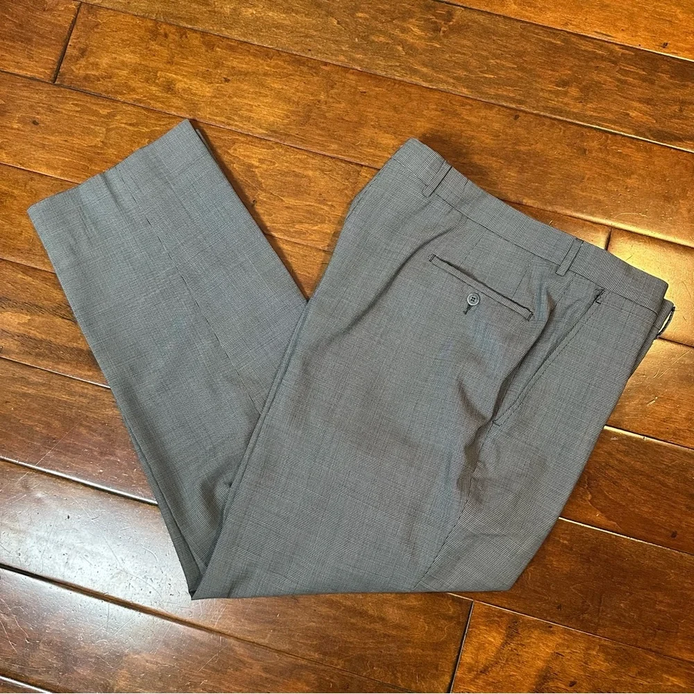 Versace Virgin Wool Puppytooth Dress Pants